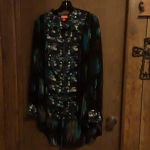 Kirna Zabete Hi Lo Multicolored Tunic